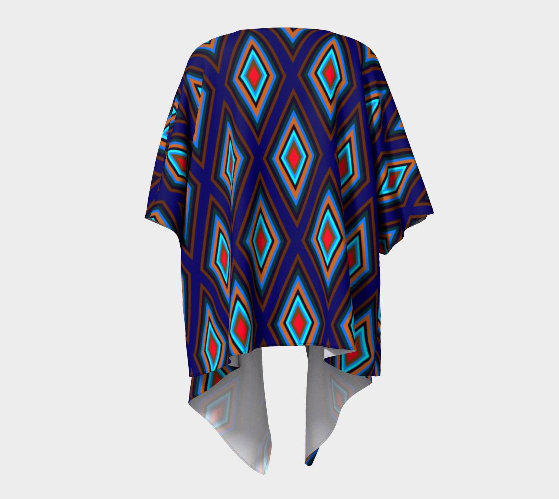 Colorful Diamonds variation 3 Draped Kimono
