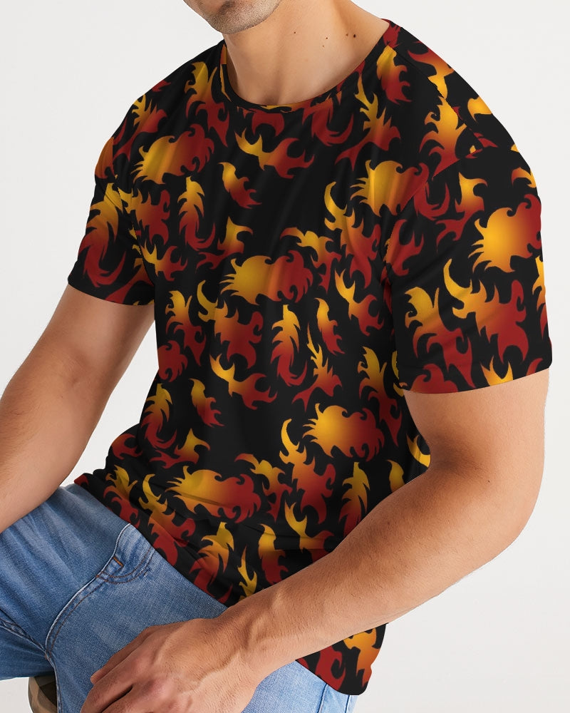 Abstract Flames Pattern Men's Tee