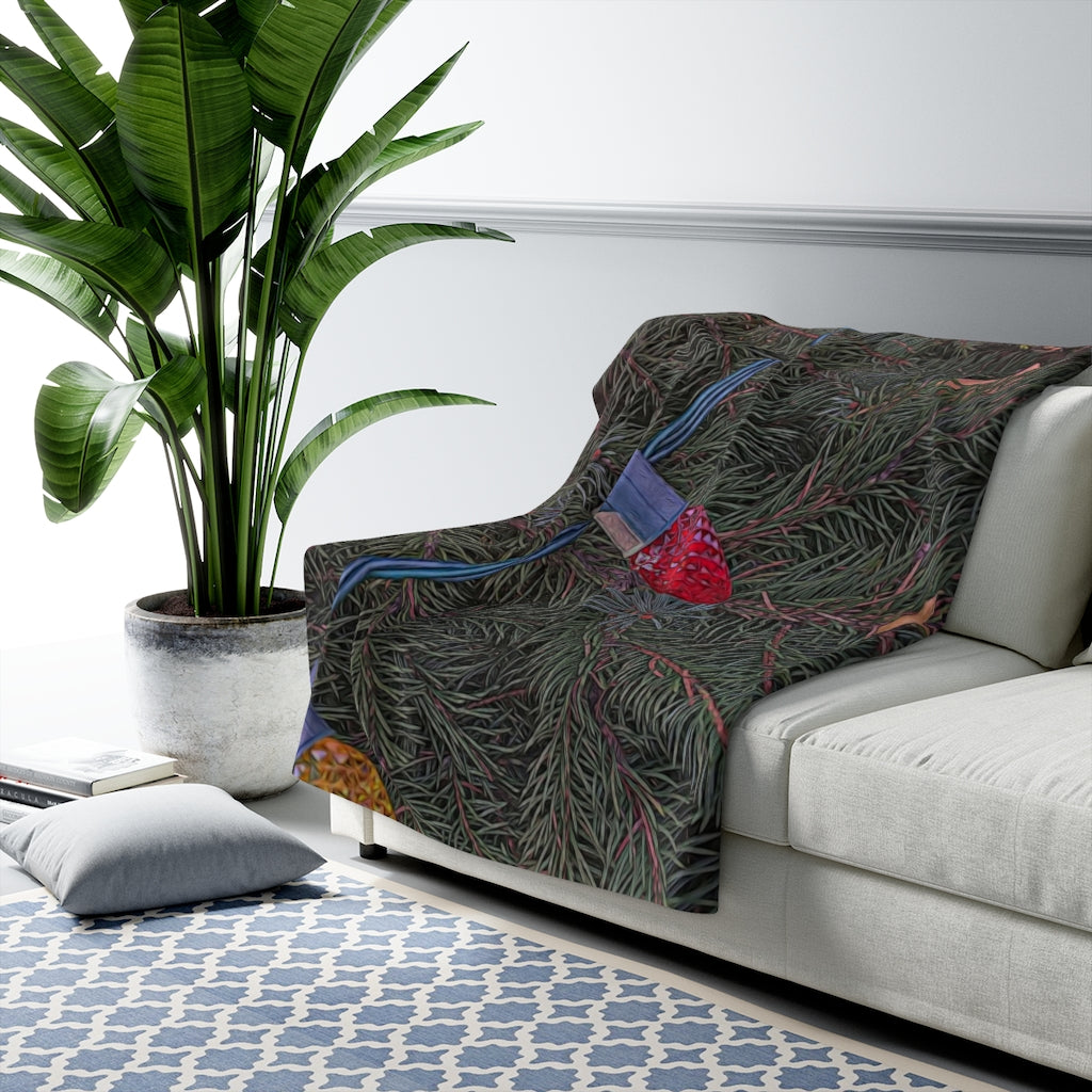 Christmas Lights on the Tree Sherpa Fleece Blanket