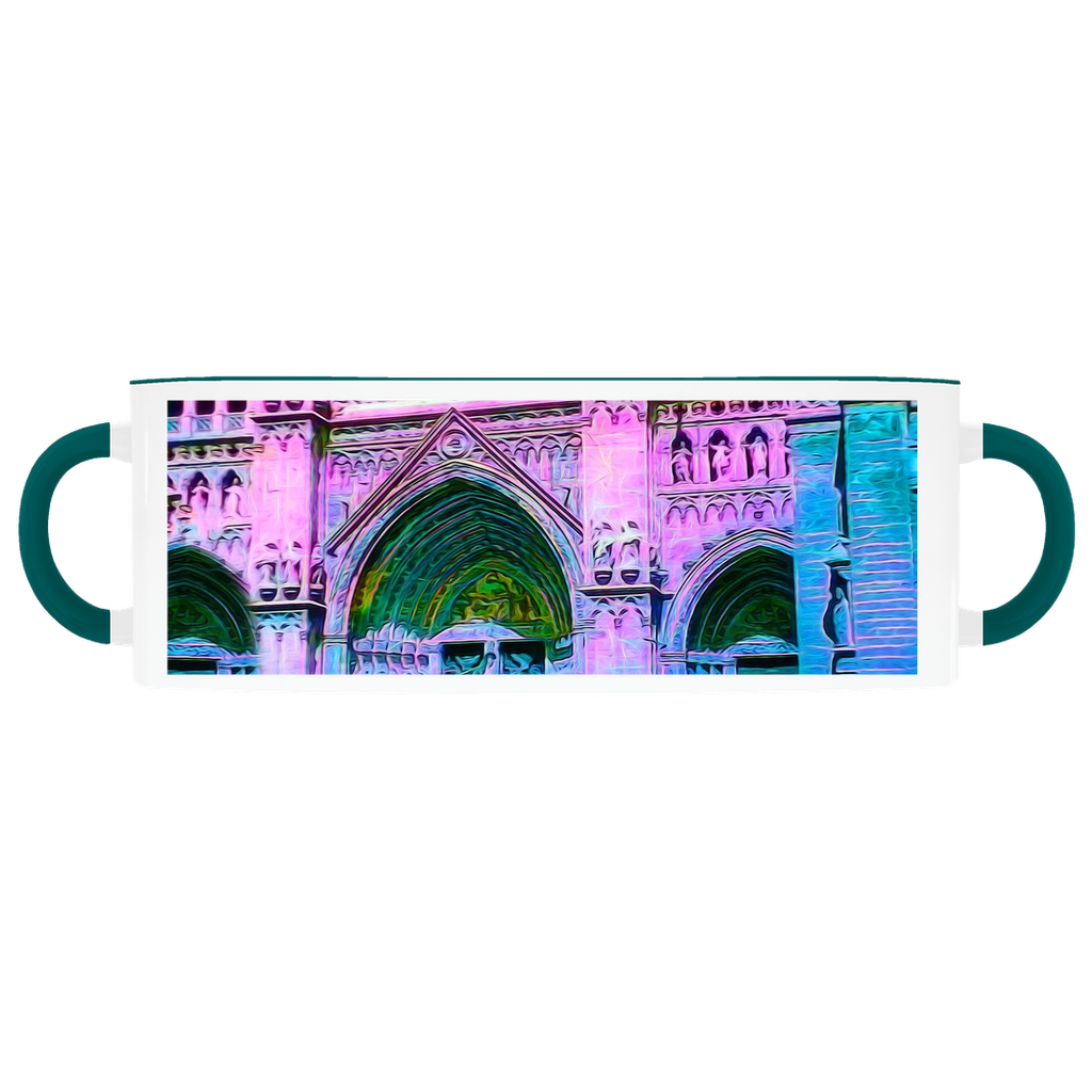 Blue and Pink Cathedral Doors Accent Mugs