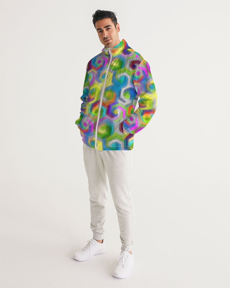Colorful Hexagons Men's Windbreaker