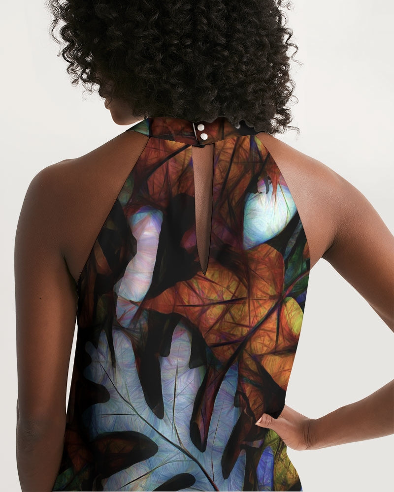 Mid October Leaves Women's Halter Dress