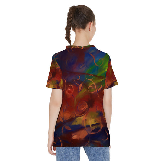 Fall Winds Are Coming All-over print V-neck string short sleeve shirt