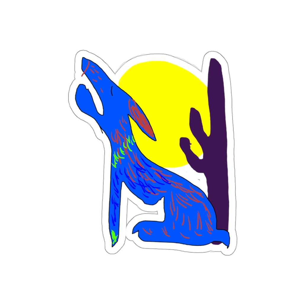 Blue Coyote Die-Cut Stickers