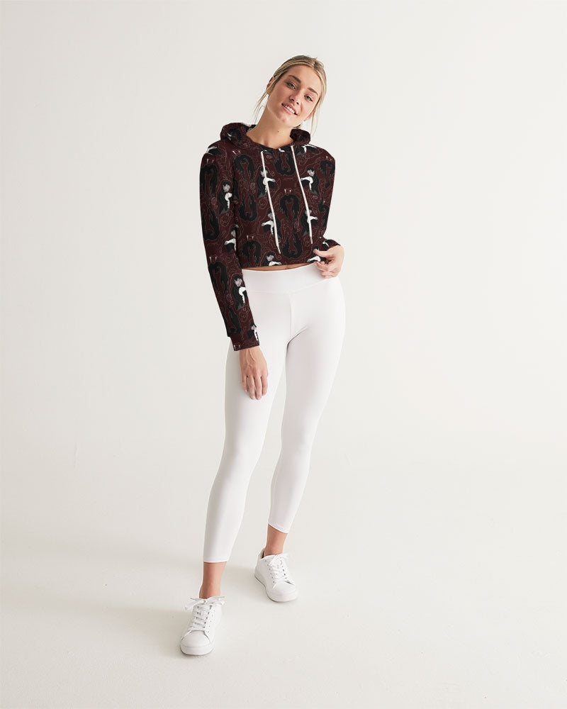 Vampire Pattern Women's Cropped Hoodie