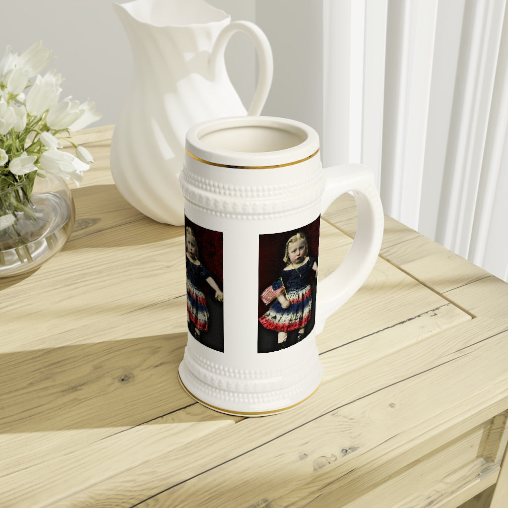 Civil War Girl With Flag Stein Mug