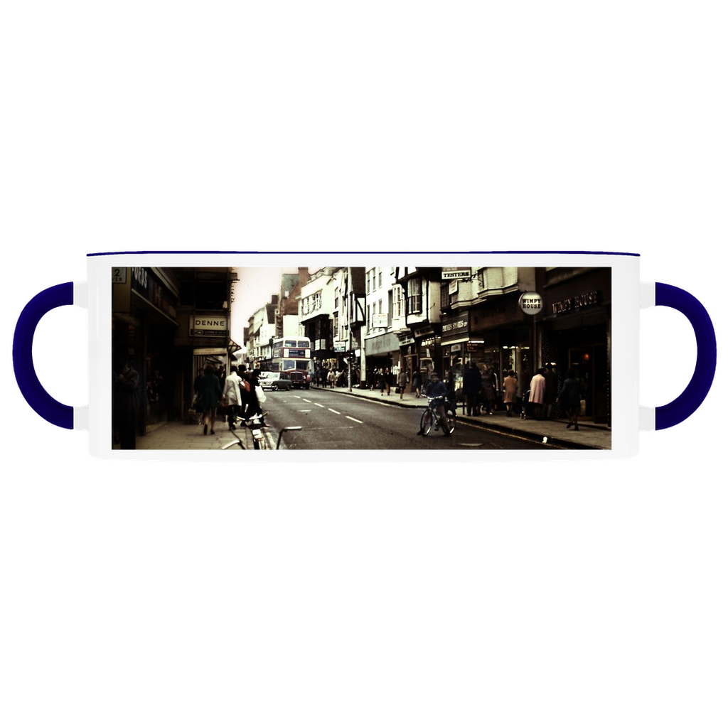 London Street With Bicycles Accent Mugs
