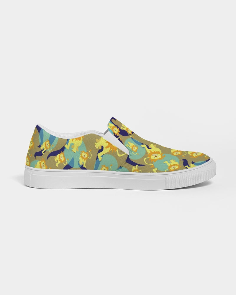 Lion Pattern Women's Slip-On Canvas Shoe