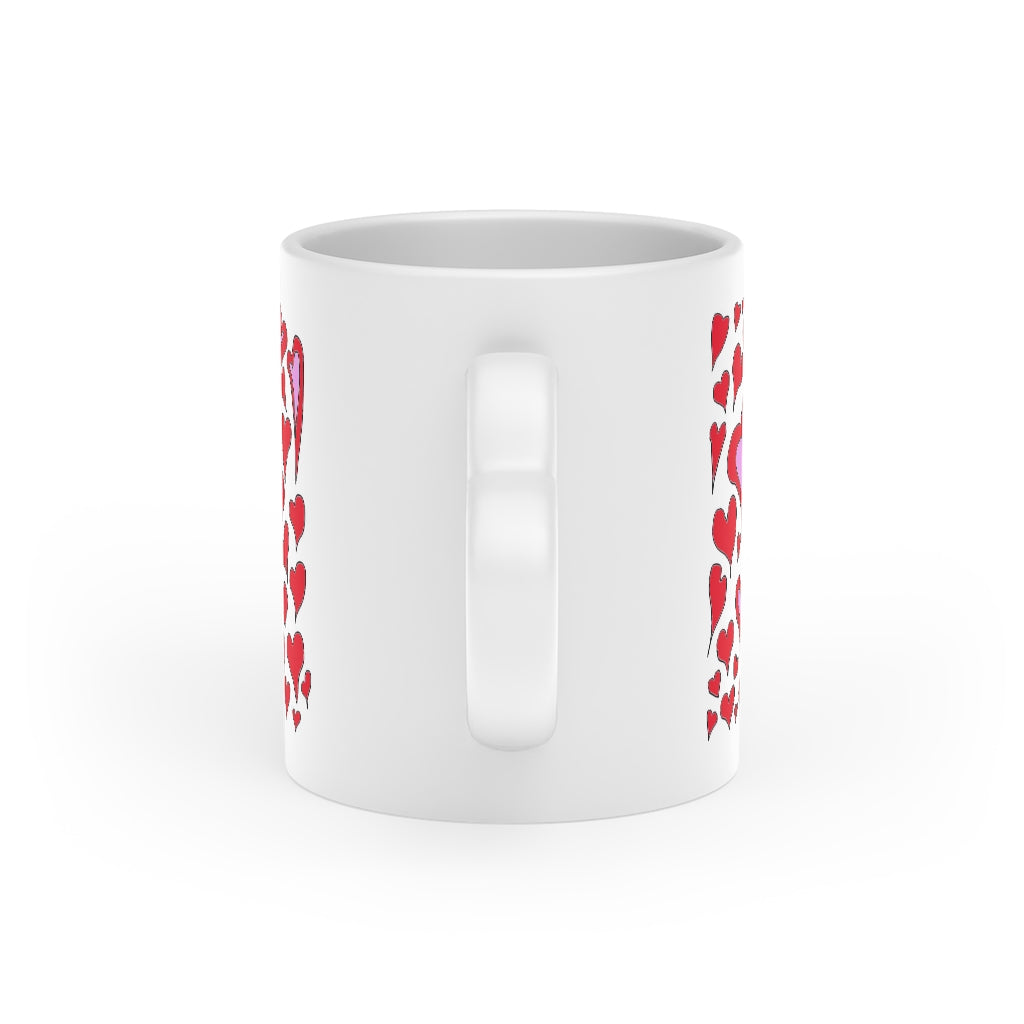 Hearts Drawing Heart-Shaped Mug