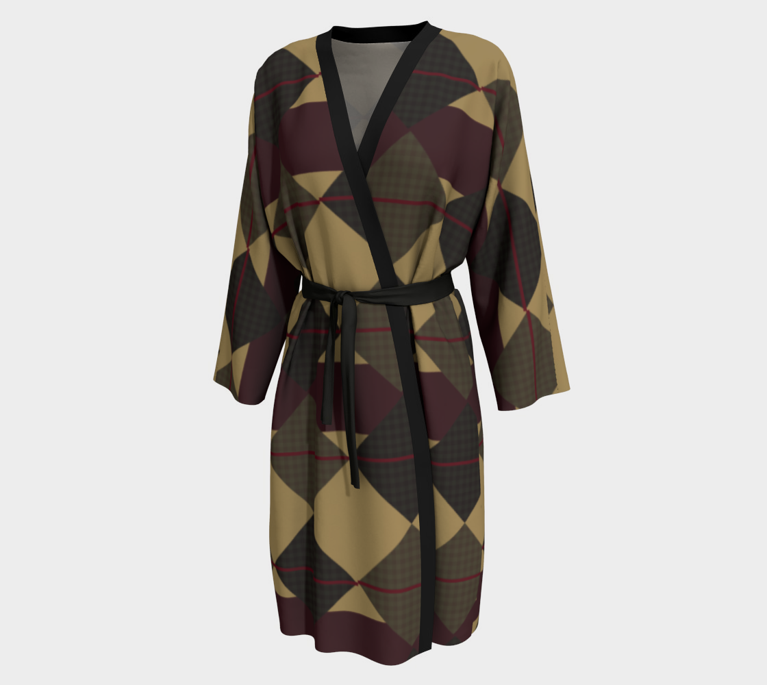 Checkered Brown Plaid Peignoir