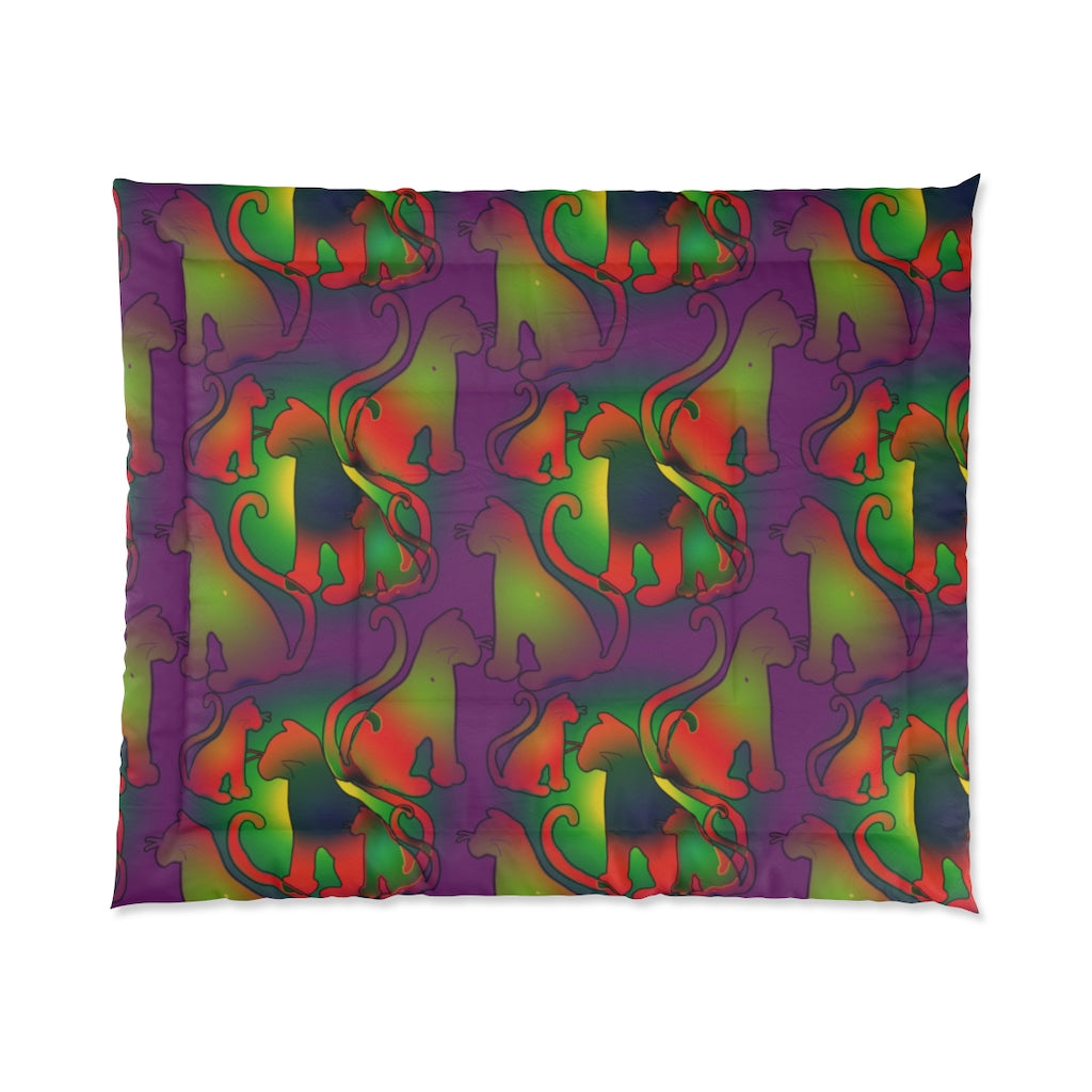 Rainbow Cats Pattern Comforter
