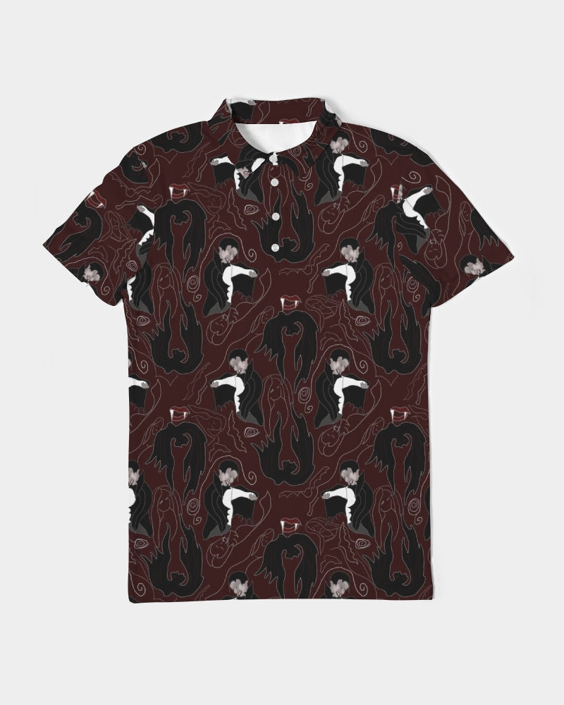Vampire Pattern Men's Slim Fit Short Sleeve Polo