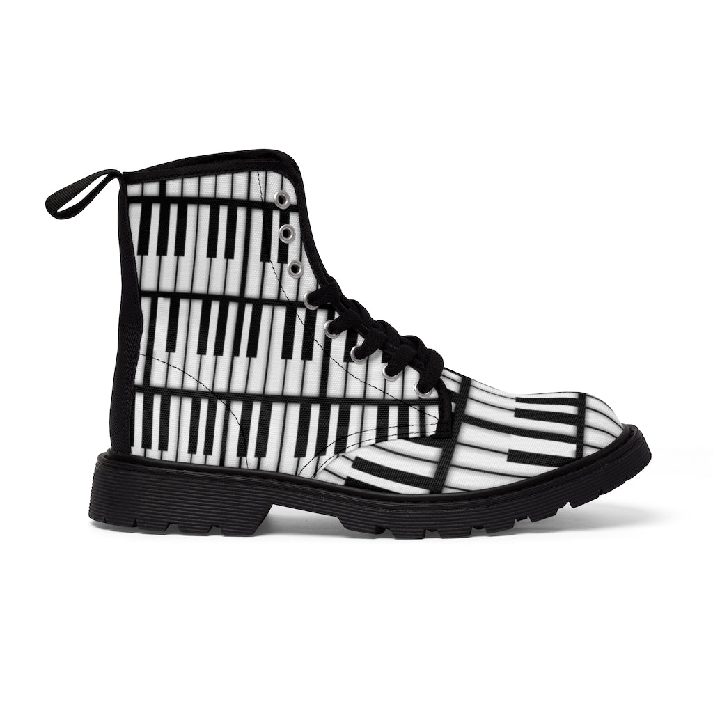 Piano Keys Women's Canvas Boots