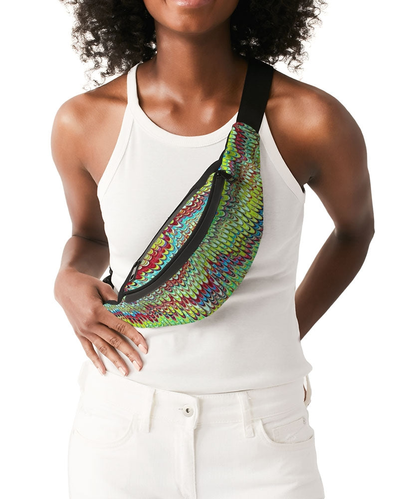 Cool Green Marbled Crossbody Sling Bag