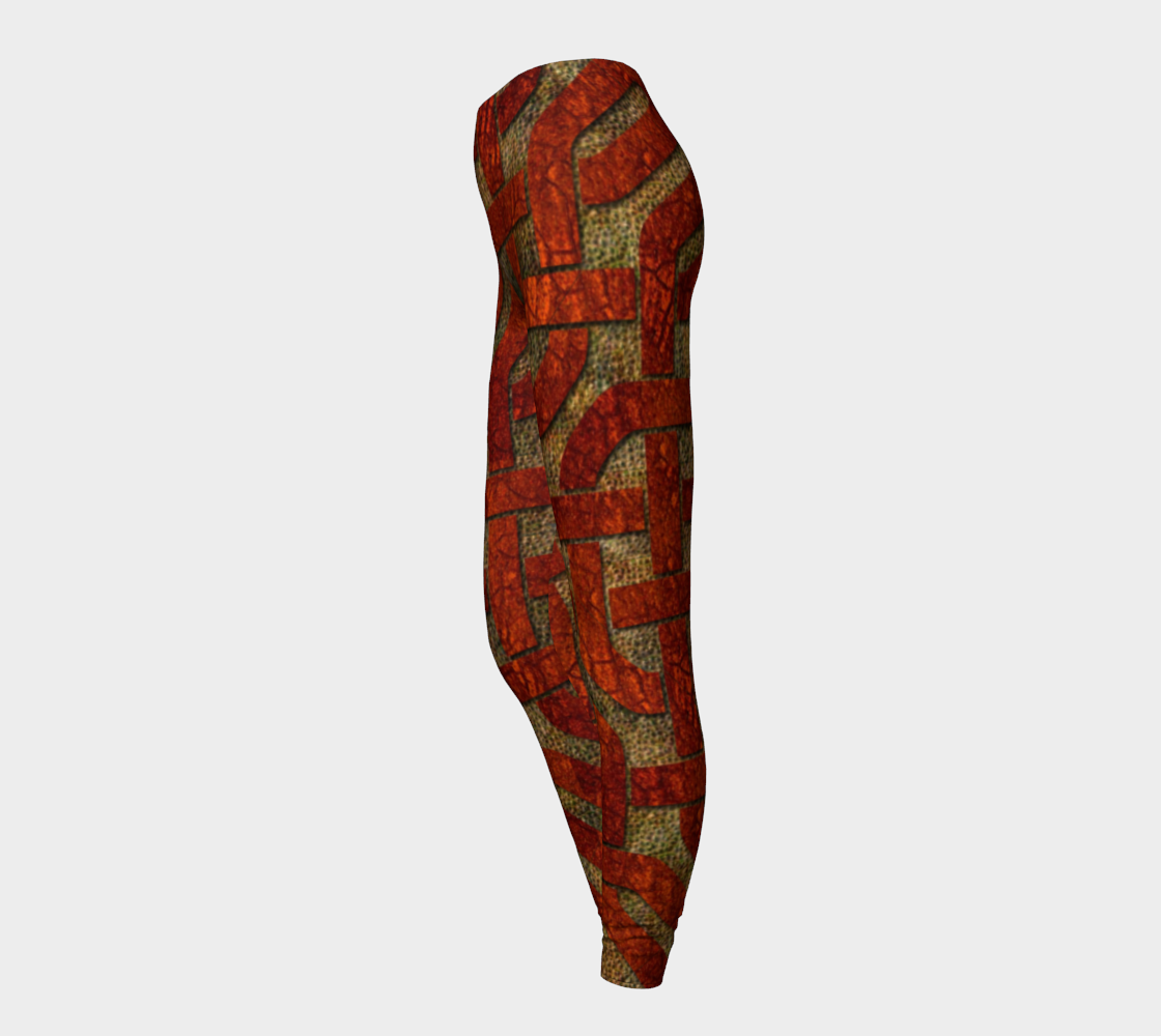 Red Leather Look Celtic Knot Leggings