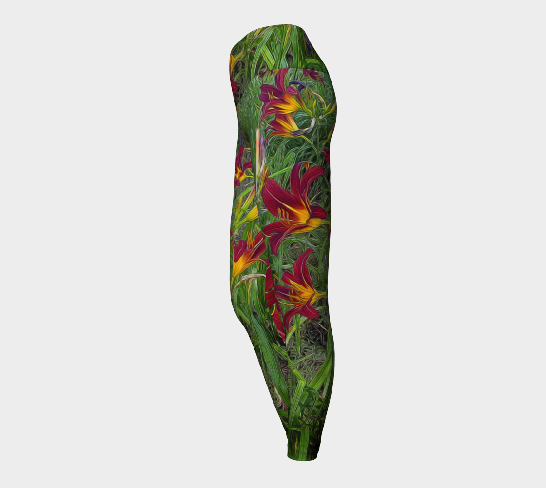 Red Tigerlily Garden Yoga Leggings