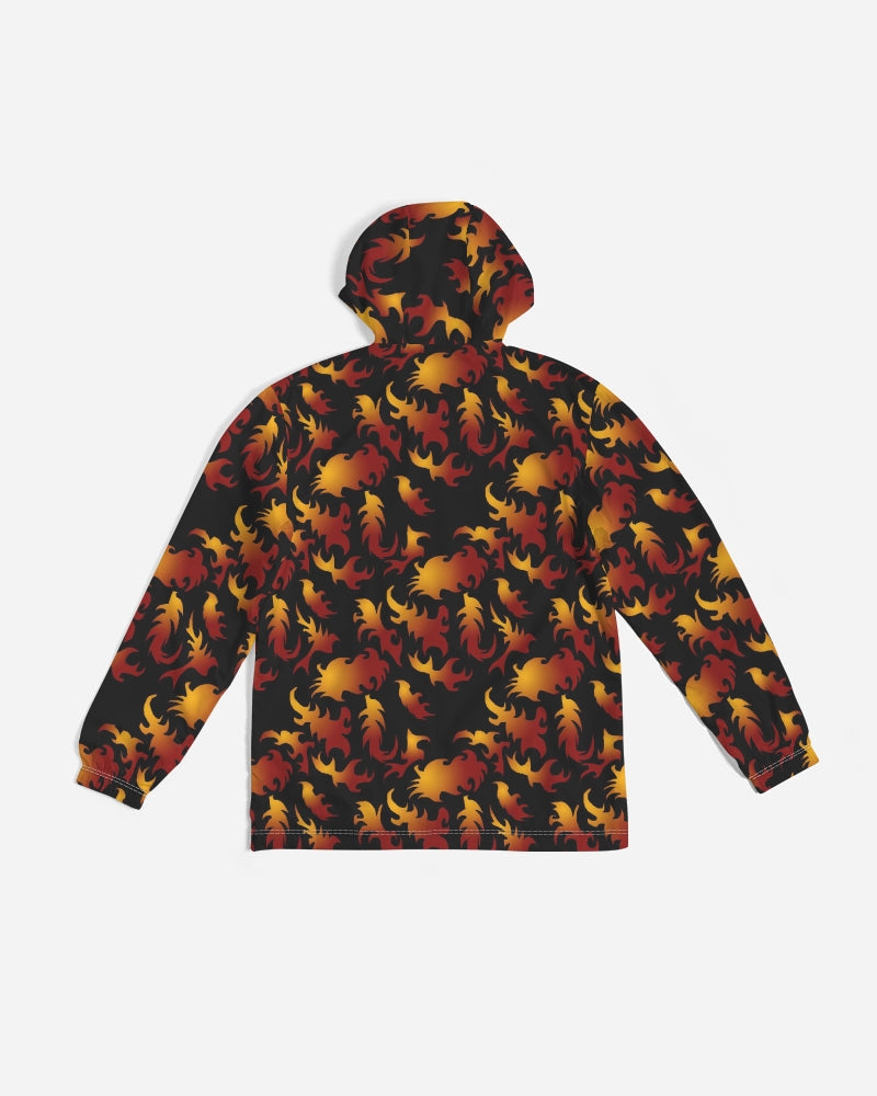 Abstract Flames Pattern Men's Windbreaker