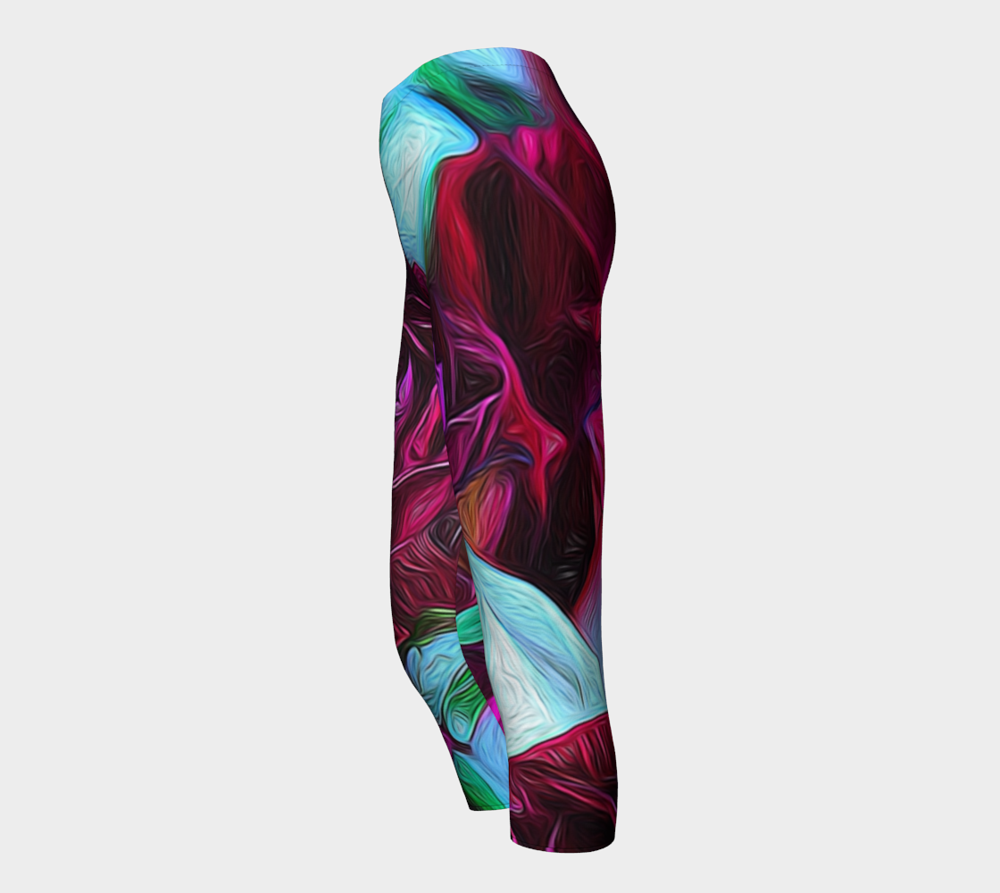 Red and White Roses Capris