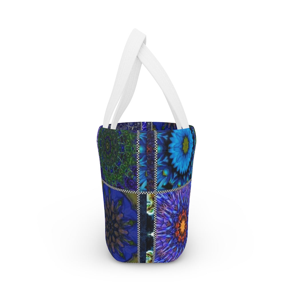 Blue Crazy Quilt Lunch Bag