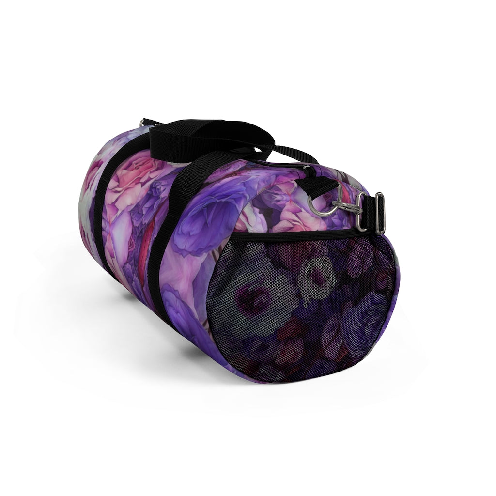 Purple Flower Kaleidoscope Duffel Bag