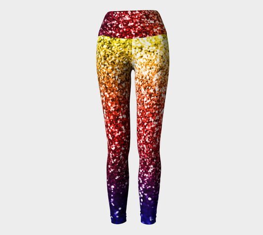 Rainbow Glitter Graphic Yoga Leggings