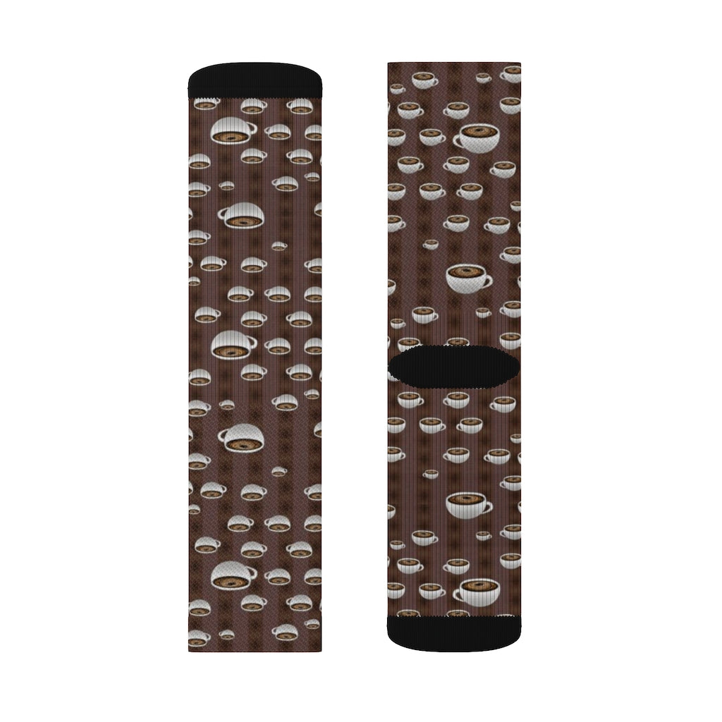 Coffee With Coffee Stripes Sublimation Socks