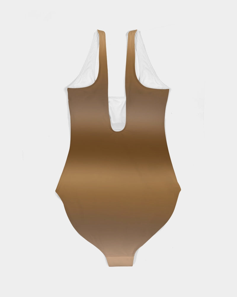 Coffee Gradient Women's One-Piece Swimsuit