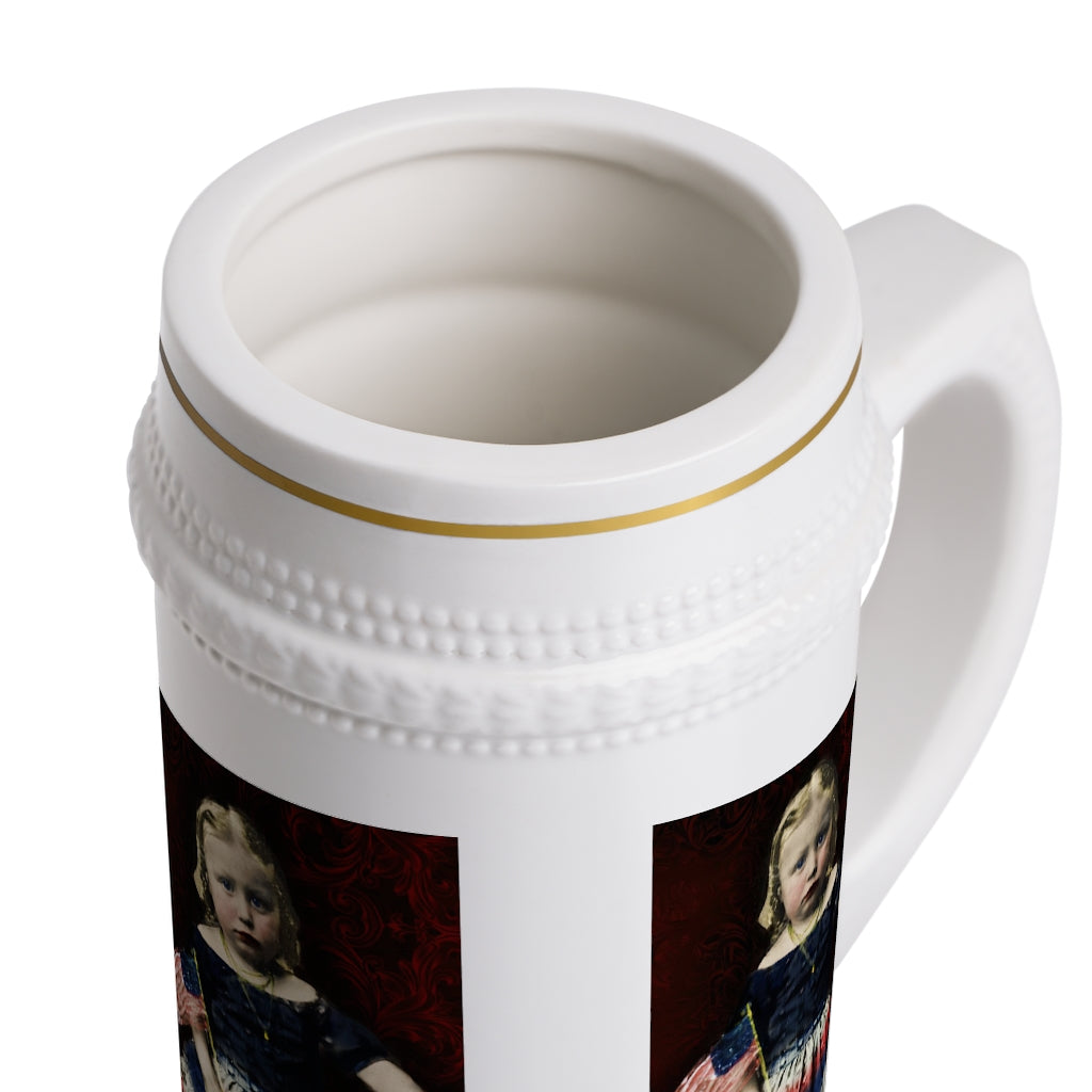 Civil War Girl With Flag Stein Mug