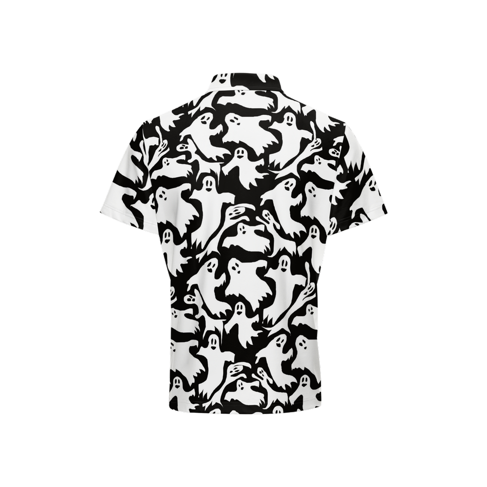 Ghosts Pattern Men’s Classic Fit Short-Sleeve Polo Shirt-Heavyweight 225g