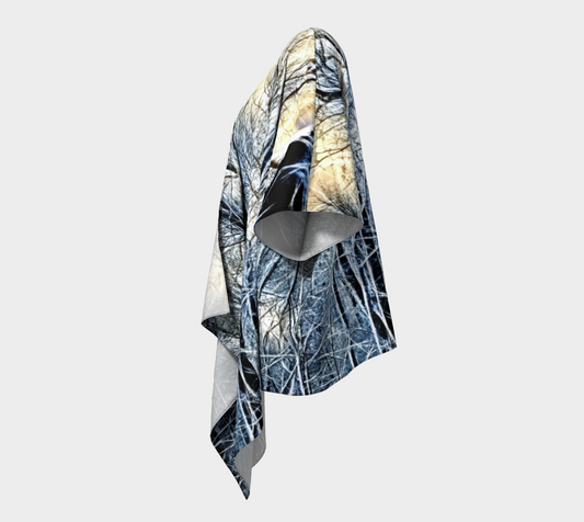 4 Oclock Winter Landscape Draped Kimono