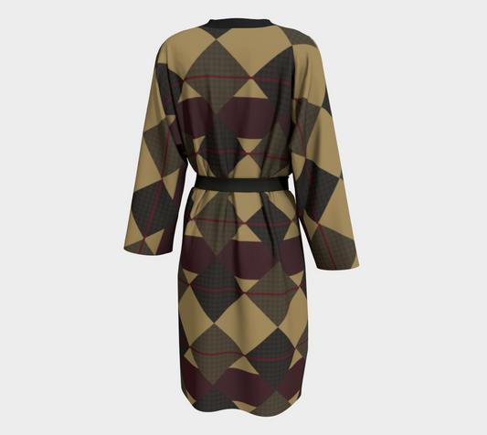 Checkered Brown Plaid Peignoir