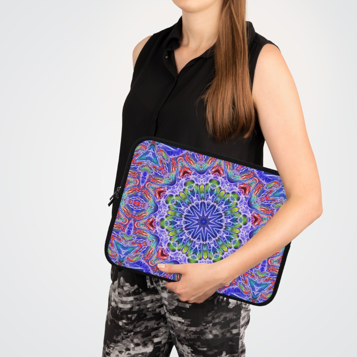 Blue Red Kaleidoscope Laptop Sleeve