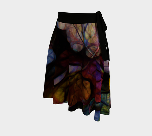 Fall Leaves Abstract Wrap Skirt