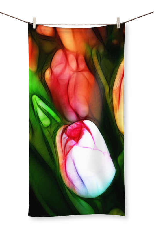 Pink Tulips Towel