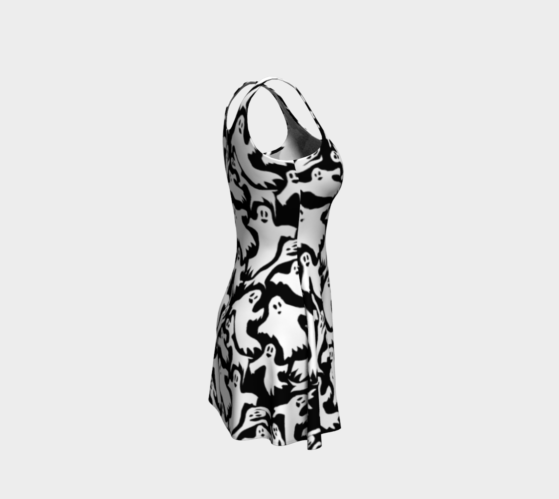 Ghosts Pattern Flare Dress