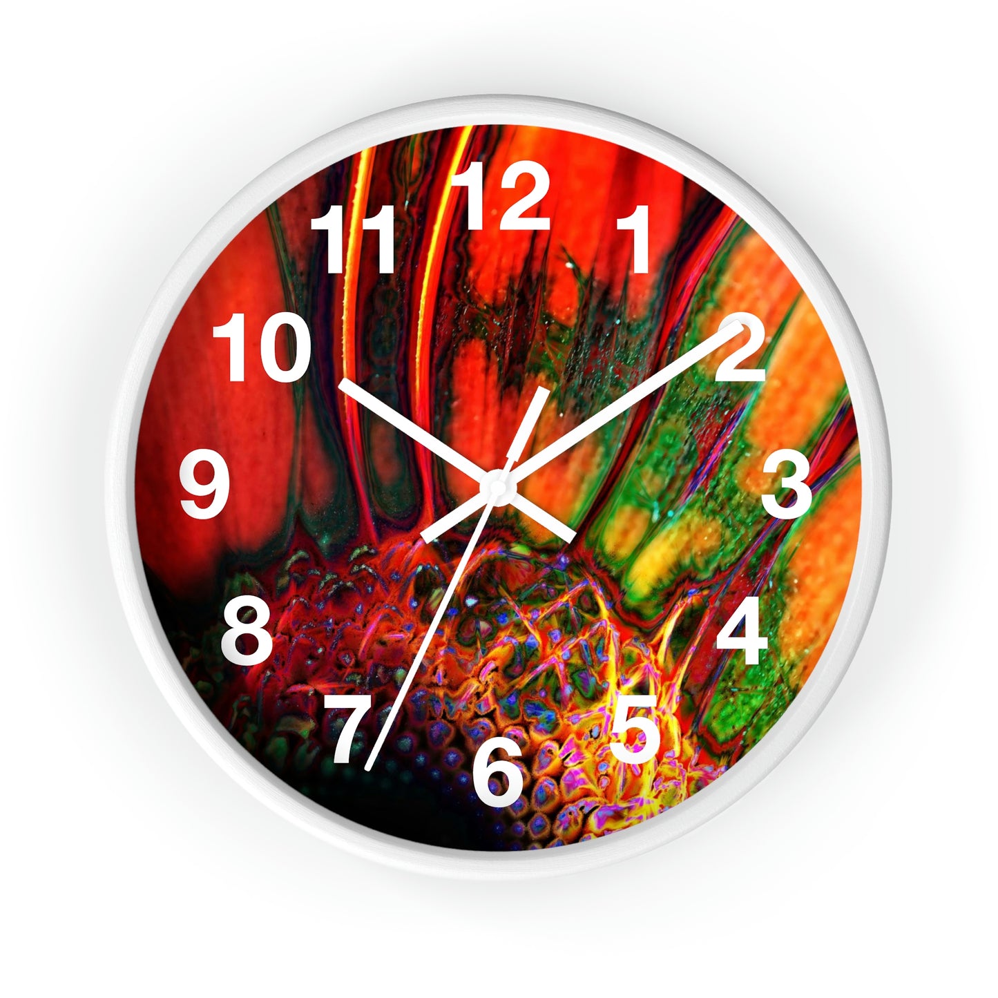 Orange Daisy Wall Clock