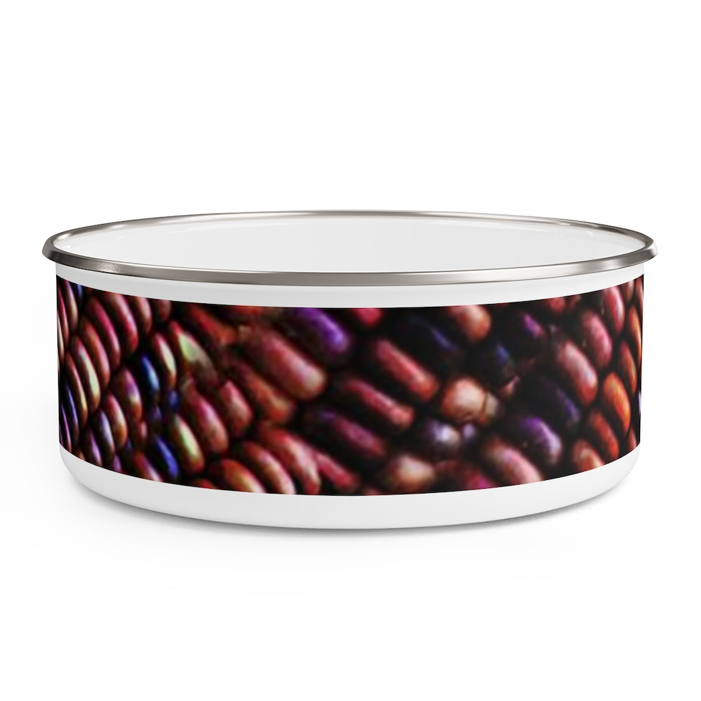 Colorful Fall Corn Enamel Bowl