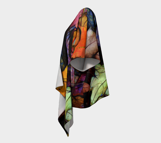 FALL Leaves Abstract Draped Kimono