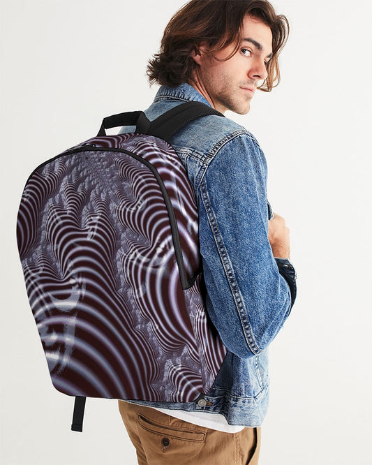 Black and White Spiral Fractal Large Backpack
