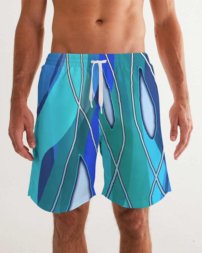 Wavy Blue Men's Swim Trunk