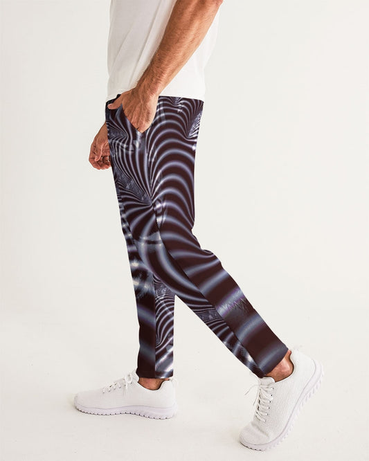 Black and White Spiral Fractal Men's Joggers