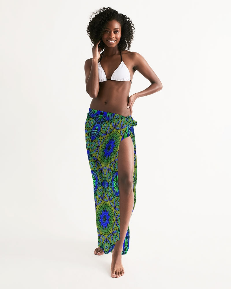 Blue Green Celtic Kaleidoscope Swim Cover Up