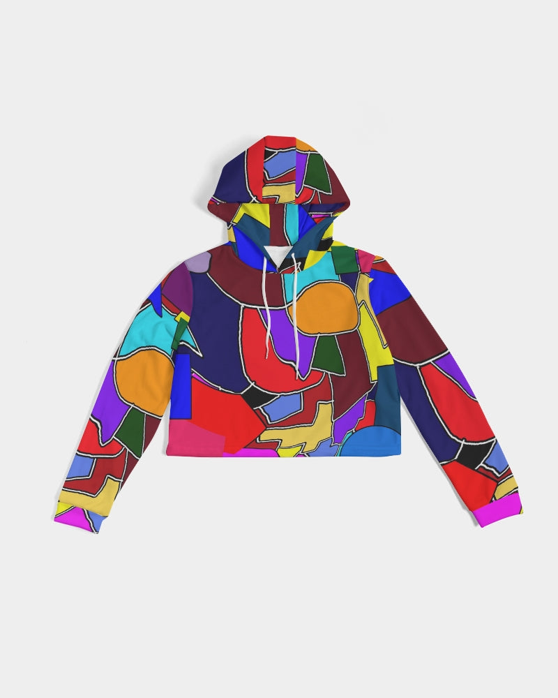 Crazy Color Abstract Women's Cropped Hoodie