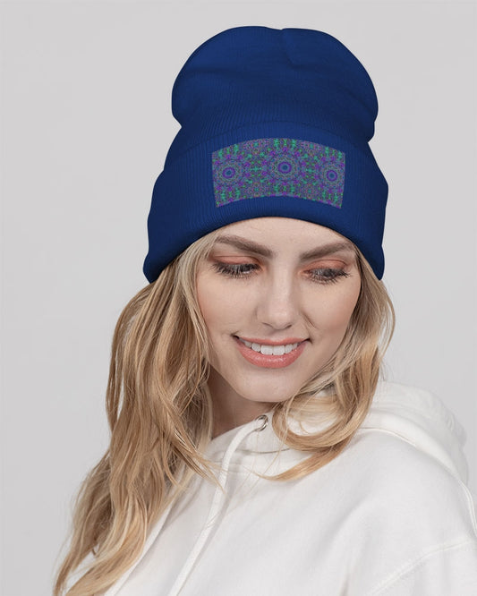 Blue Green Purple Kaleidoscope Solid Knit Beanie | Sportsman