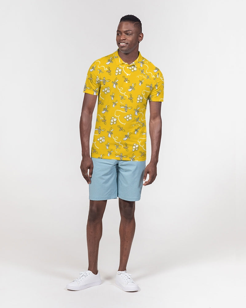 Honey B ees Men's Slim Fit Short Sleeve Polo