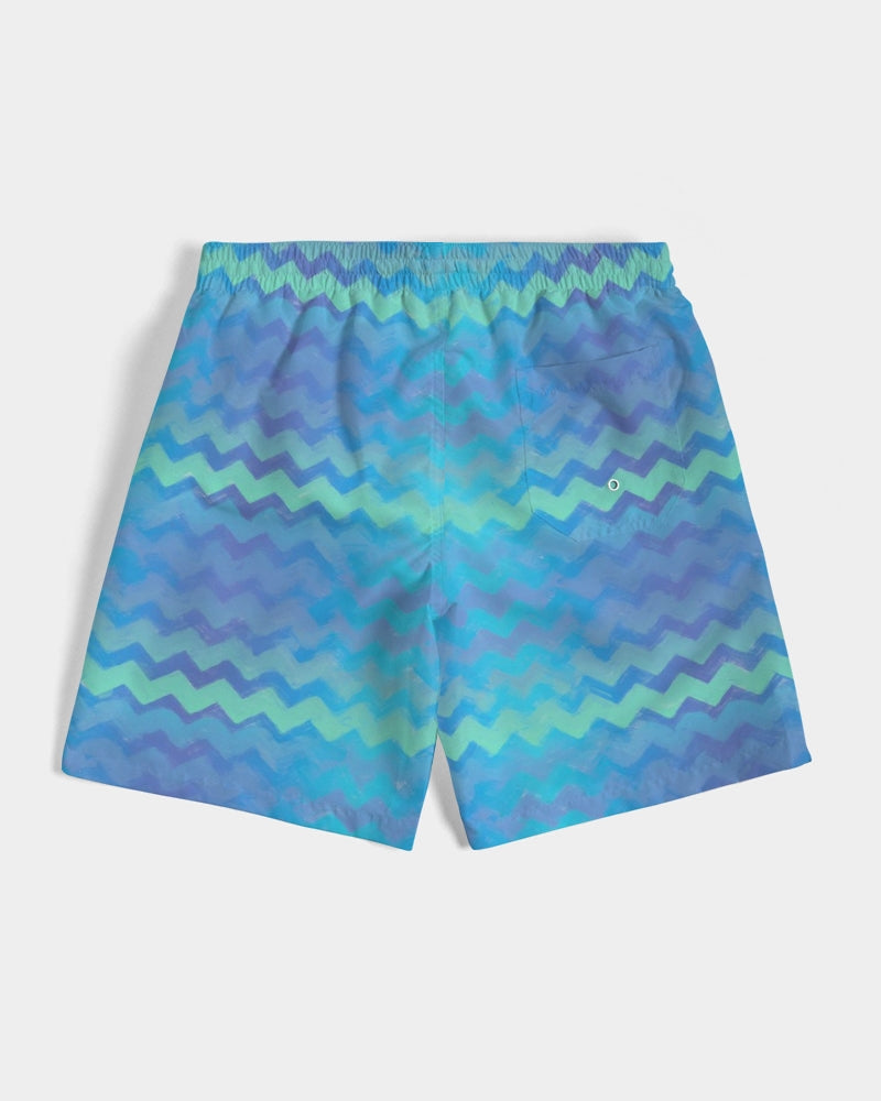Mermaid Stripes Men's Swim Trunk