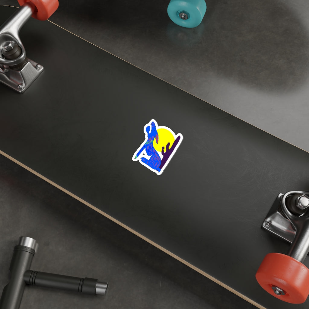 Blue Coyote Die-Cut Stickers