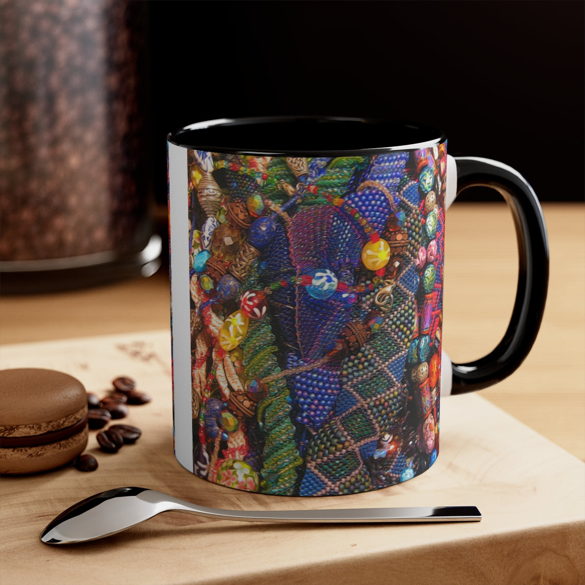 Beaded Jewelry Still Life Accent Coffee Mug, 11oz