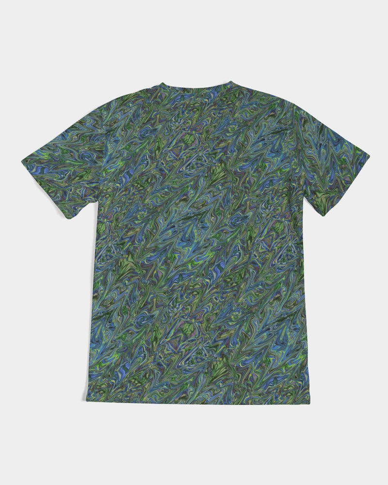 Blue Green Liquid Marbling Men's Tee
