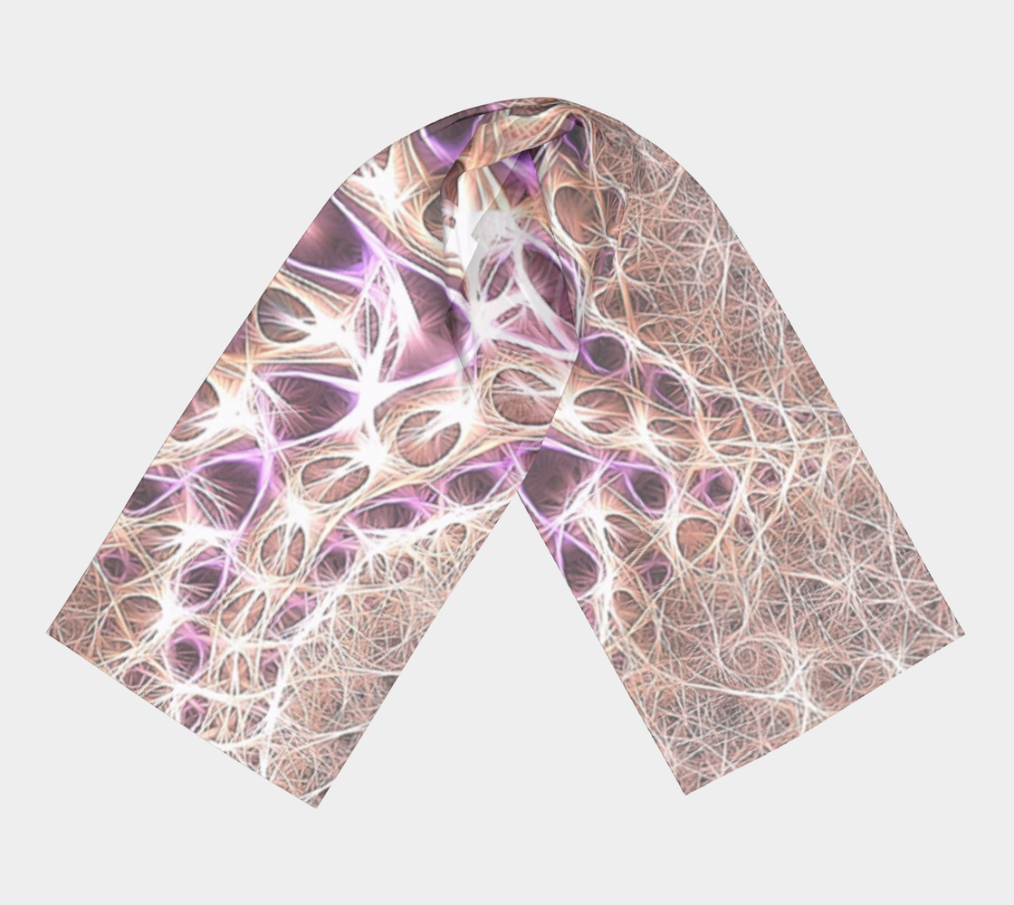 Purple Bubble Fractal Strings Long Scarf